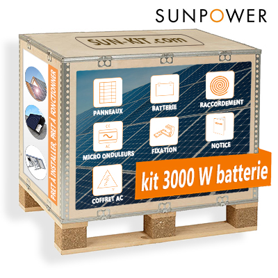 Kit 8 panneaux solaires micro onduleur avec batterie - pose en toiture